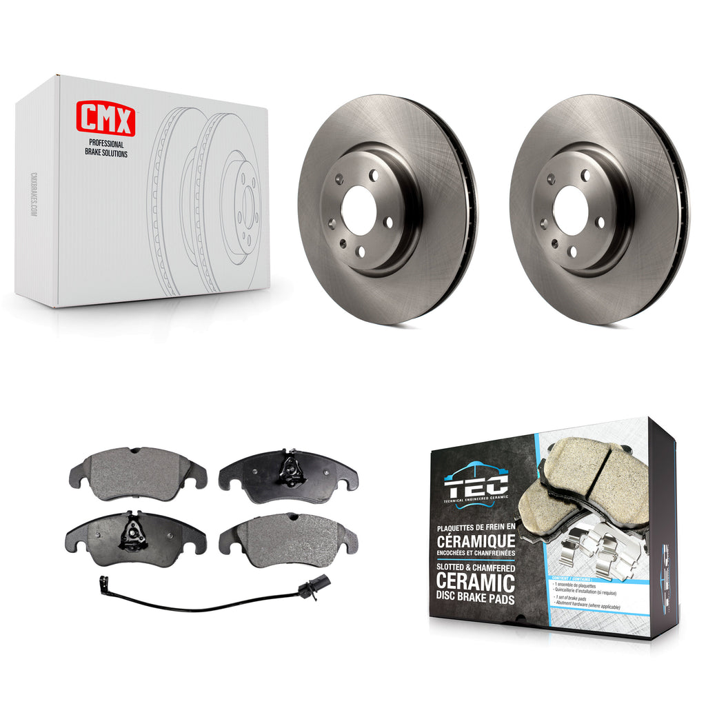Front Brake Rotor And Ceramic Pad Kit For Audi A4 Q5 A5 Quattro A7 allroad A6 S5