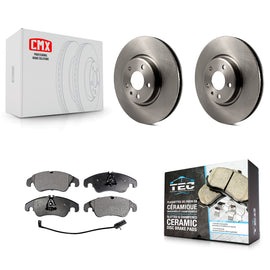 Front Brake Rotor And Ceramic Pad Kit For Audi A4 Q5 A5 Quattro A7 allroad A6 S5