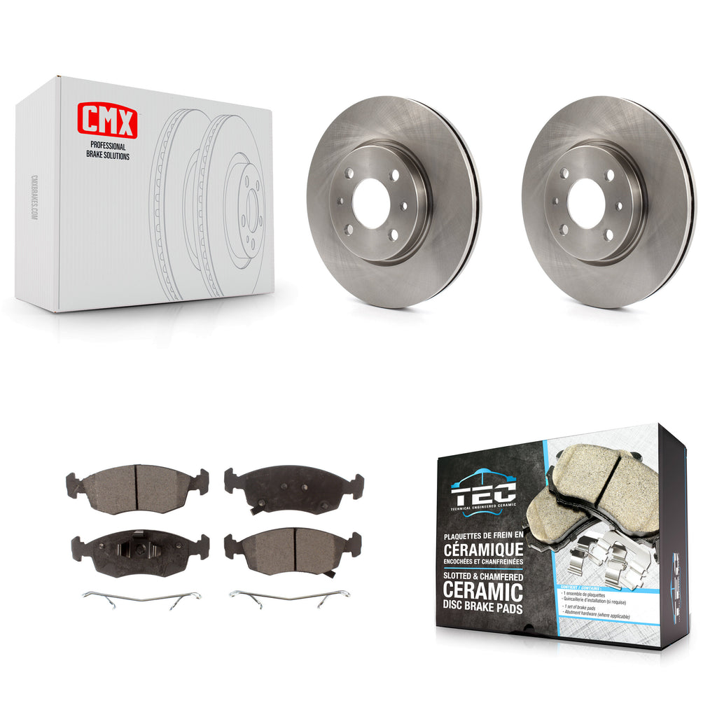 Front Disc Brake Rotors And Ceramic Pads Kit For Fiat 500