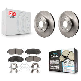 Front Brake Rotor Ceramic Pad Kit For Honda Civic LX SE with Manual transmission