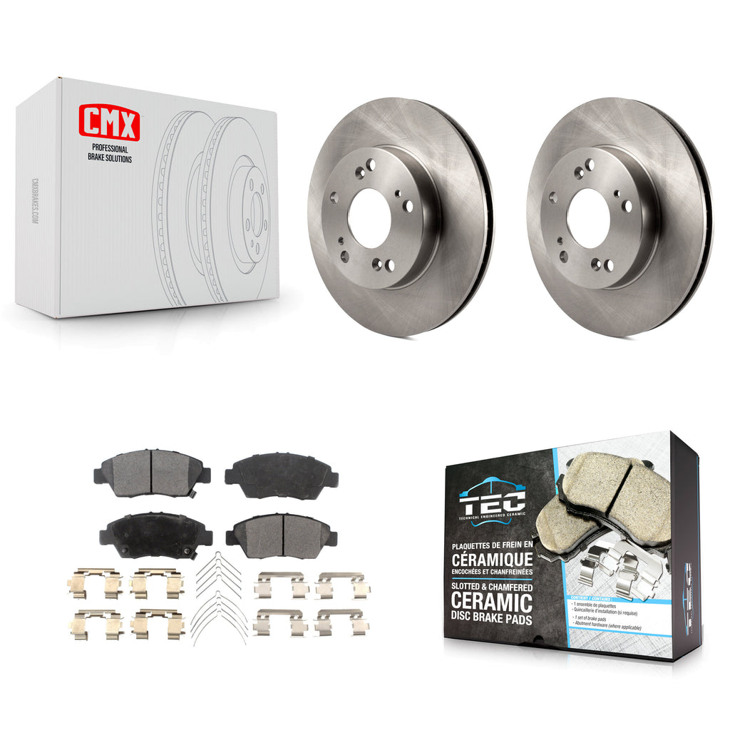 Front Disc Brake Rotors And Ceramic Pads Kit For Honda Civic Acura ILX