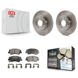 Front Disc Brake Rotors And Ceramic Pads Kit For Hyundai Accent Kia Rio