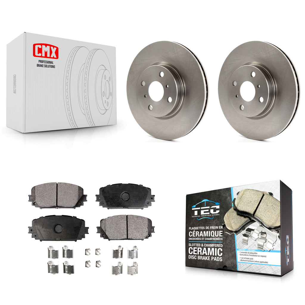 Front Disc Brake Rotors And Ceramic Pads Kit For Toyota Yaris