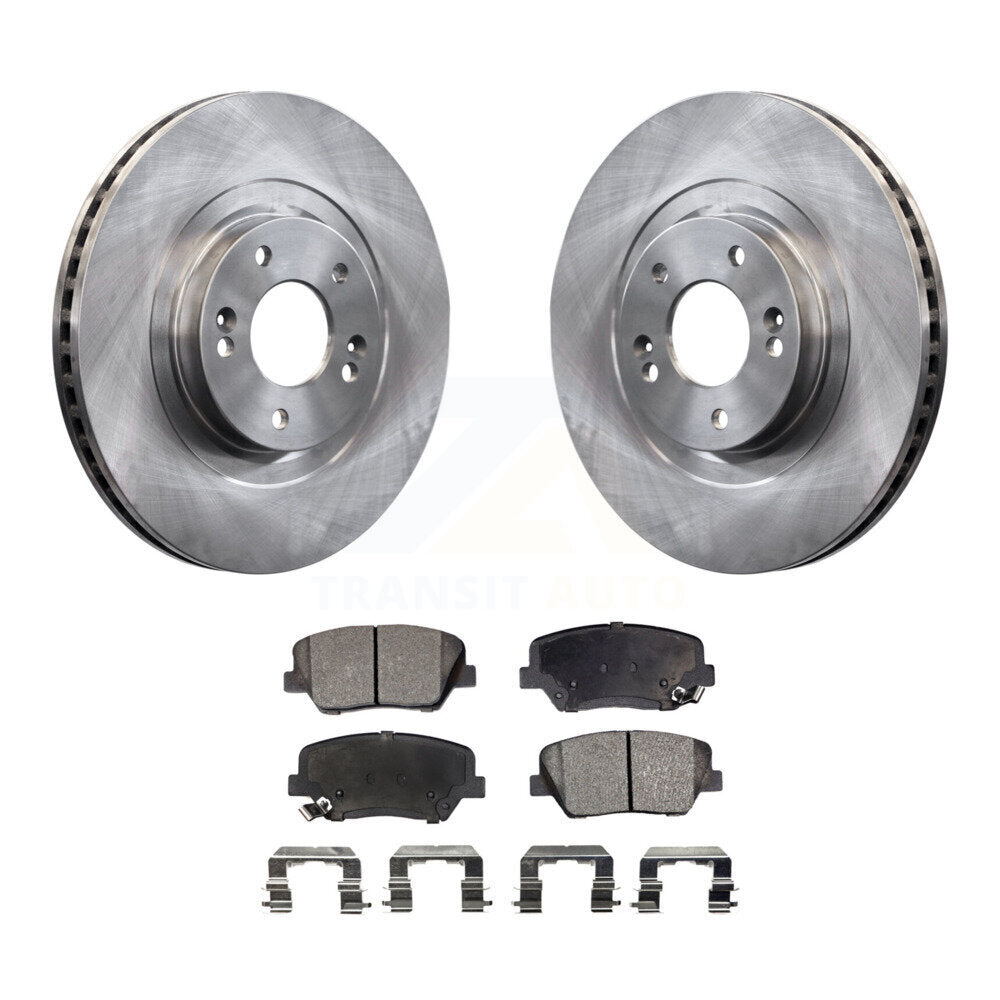 Front Disc Brake Rotors & Ceramic Pad Kit For Hyundai Santa Fe Sport Kia Sorento