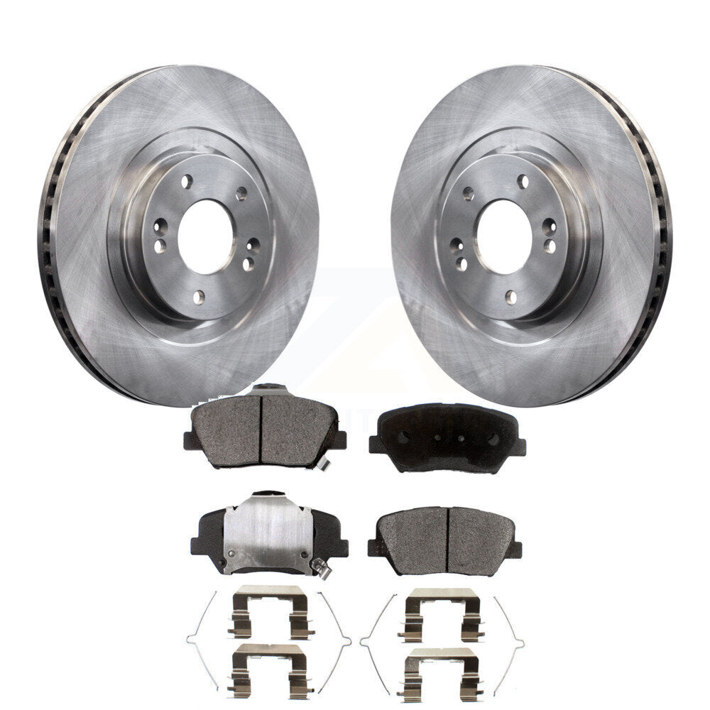 Front Disc Brake Rotors & Ceramic Pad Kit For Kia Sorento Hyundai Santa Fe Sport