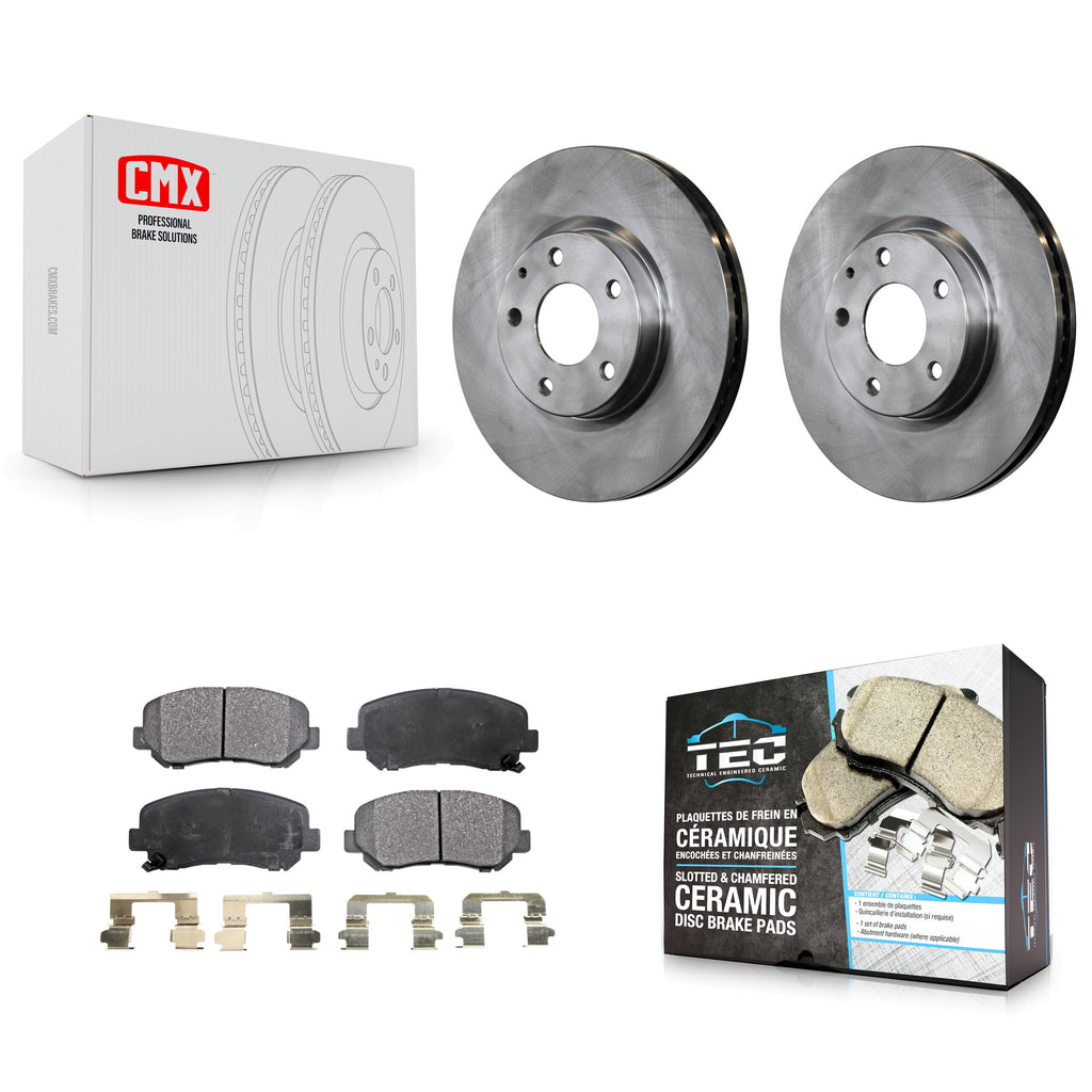 [Front] 2013-2015 Mazda CX-5 Premium OE Brake Rotors & Ceramic Pads Kit For Max Braking