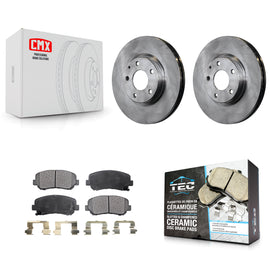 [Front] 2013-2015 Mazda CX-5 Premium OE Brake Rotors & Ceramic Pads Kit For Max Braking