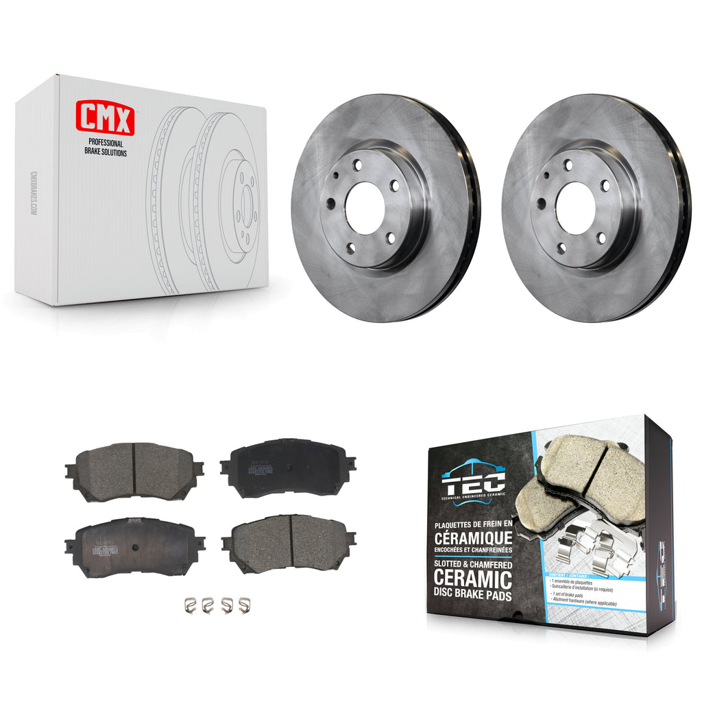 Front Disc Brake Rotors And Ceramic Pads Kit For Mazda 6