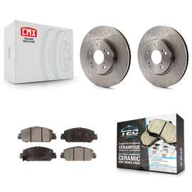 Front Disc Brake Rotors And Ceramic Pads Kit For Honda Accord