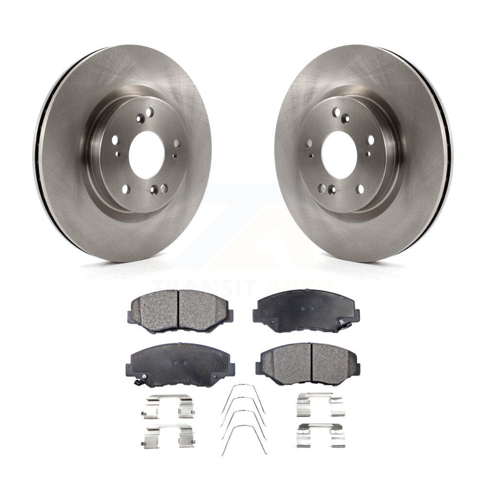 Front Disc Brake Rotors And Ceramic Pads Kit For 2012-2016 Honda CR-V FWD