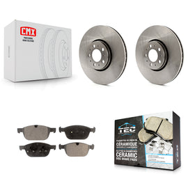 Front Brake Rotor Ceramic Pad Kit For 03-14 Volvo XC90 With 328mm Diameter