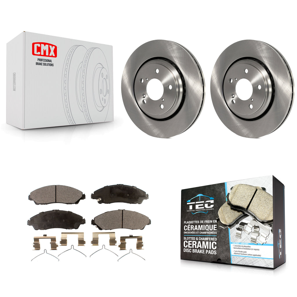 Front Disc Brake Rotors And Ceramic Pads Kit For Honda Pilot Acura MDX Ridgeline