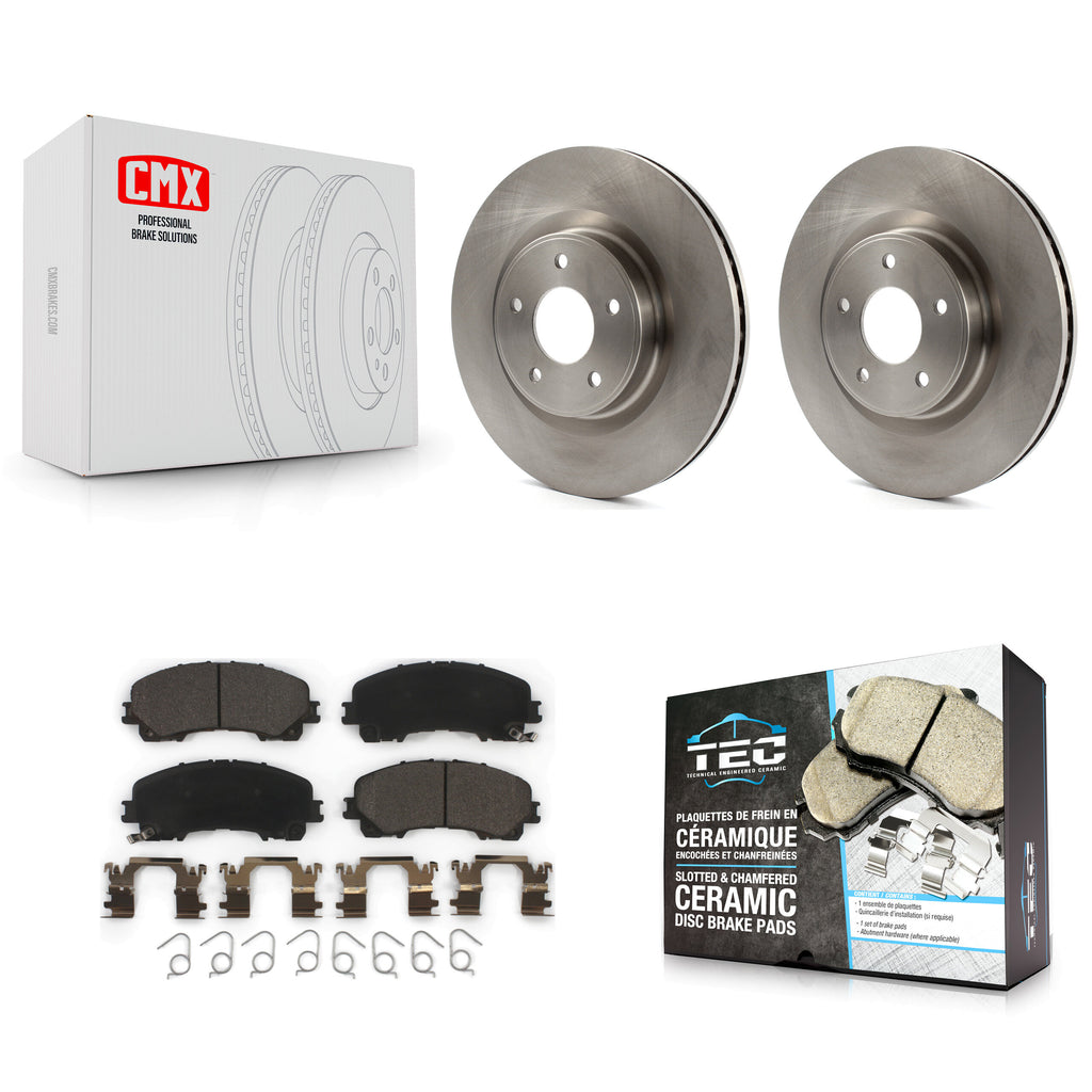 Front Disc Brake Rotors And Ceramic Pads Kit For INFINITI Q50 QX50 Q60