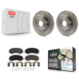 Front Disc Brake Rotors And Ceramic Pads Kit For INFINITI Q50 QX50 Q60