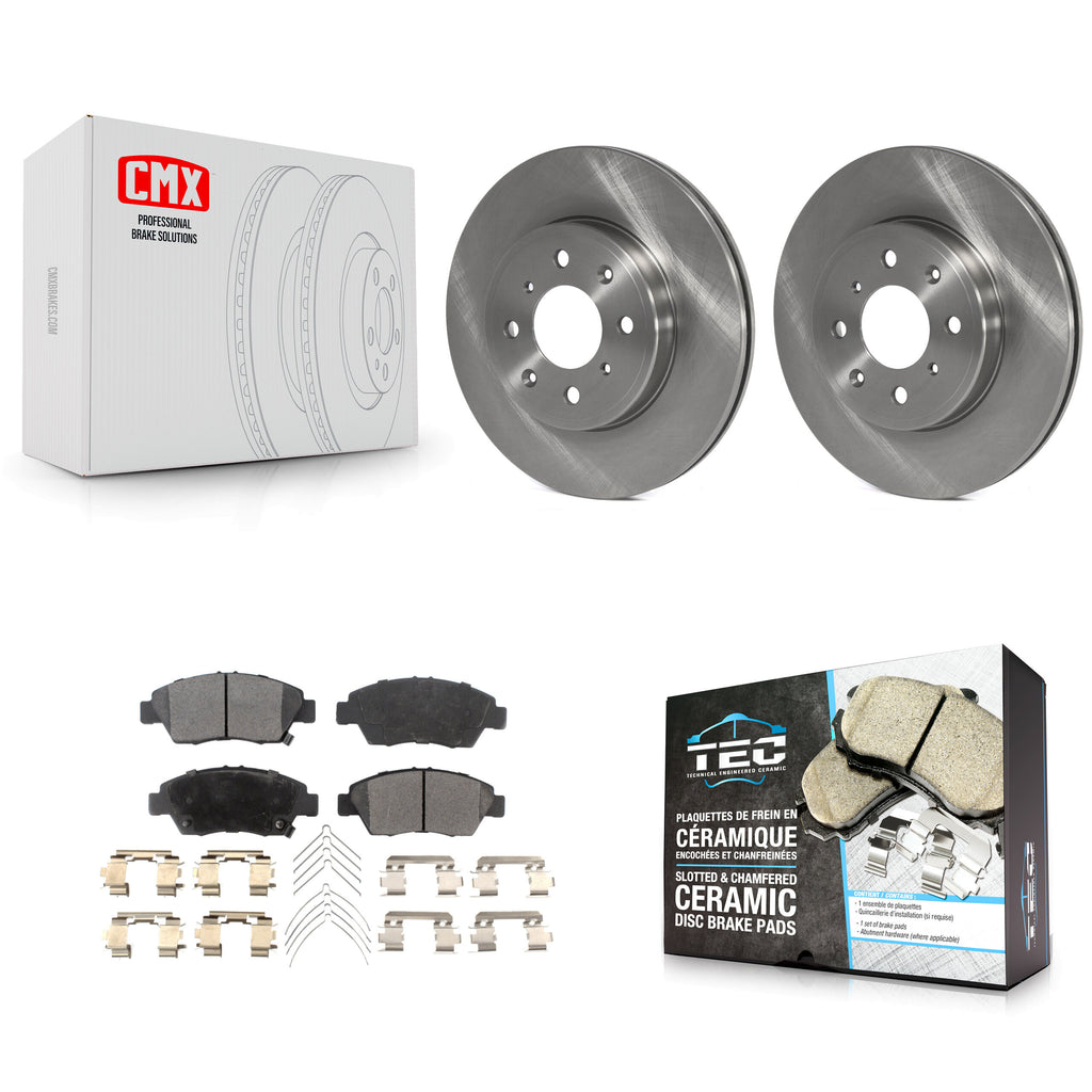 [Front] 2015-2020 Honda Fit Premium OE Brake Rotors & Ceramic Pads Kit For Max Braking