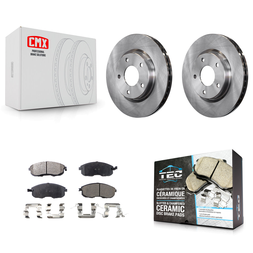 Front Disc Brake Rotors And Ceramic Pads Kit For Nissan Sentra