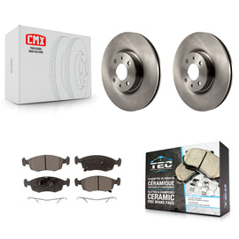 Front Disc Brake Rotors And Ceramic Pads Kit For Fiat 500