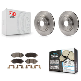 Front Disc Brake Rotors And Ceramic Pads Kit For Nissan LEAF