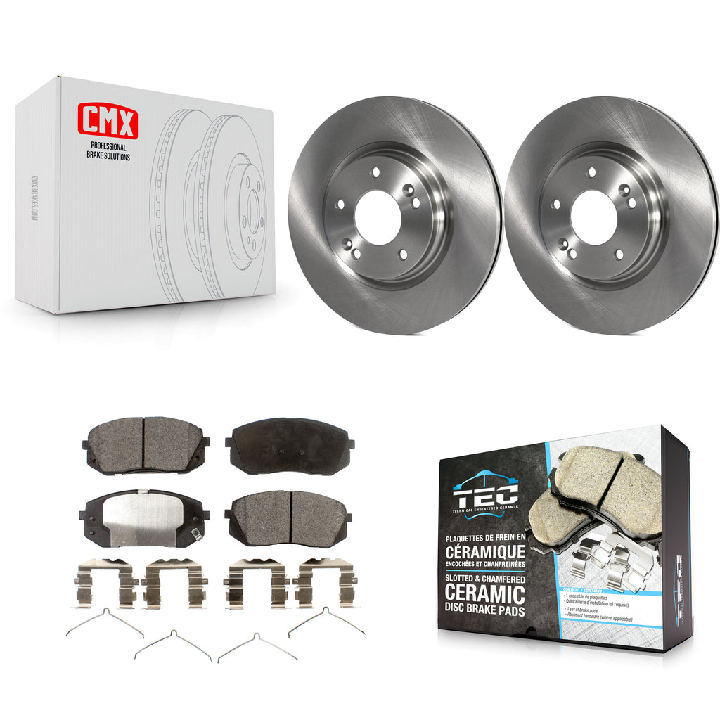 Front Brake Rotor And Ceramic Pad Kit For Hyundai Sonata Kia Optima Niro EV Kona