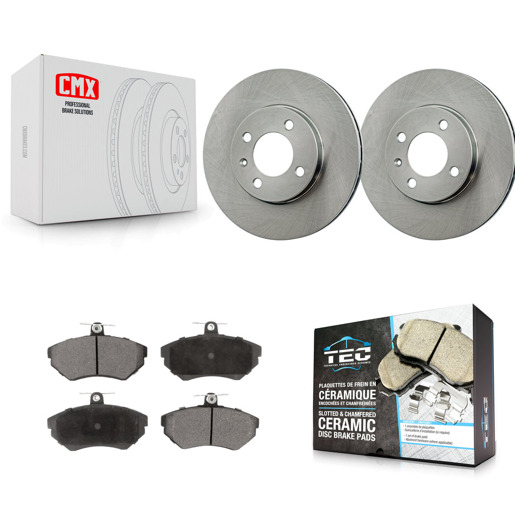 Front Disc Brake Rotors And Ceramic Pads Kit For Volkswagen Cabrio Golf Passat