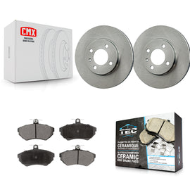 Front Disc Brake Rotors And Ceramic Pads Kit For Volkswagen Cabrio Golf Passat