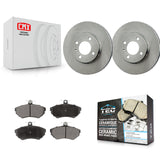 Front Disc Brake Rotors And Ceramic Pads Kit For Volkswagen Cabrio Golf Passat