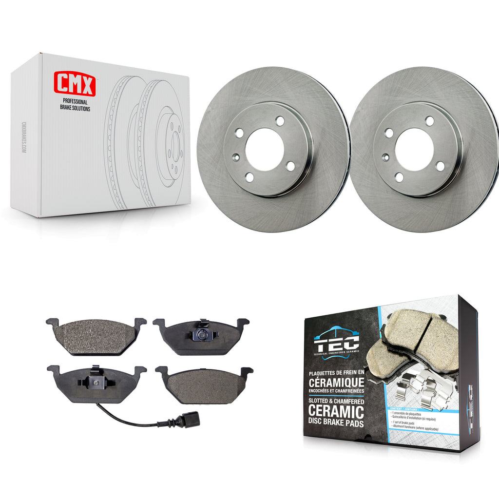 Front Brake Rotors Ceramic Pad Kit For 1999 Volkswagen Jetta 1.9L Old Body Style