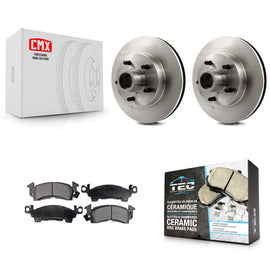 Front Brake Rotor Ceramic Pad Kit For Chevrolet C10 G20 GMC Cadillac C1500 G2500