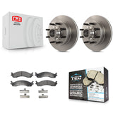 Front Brake Rotor Hub Ceramic Pad Kit For Ford F-350 F-250 E-250 Econoline E-350