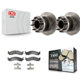 Front Brake Rotor Ceramic Pad Kit For Ford E-350 Super Duty Econoline Club Wagon