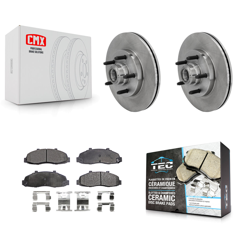 [Front] 2002-2003 Lincoln Blackwood Premium OE Brake Rotors & Ceramic Pads Kit For Max Braking