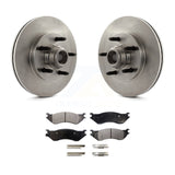 Front Disc Brake Rotors Hub Assembly Ceramic Pad Kit For Ford F-150 Heritage RWD