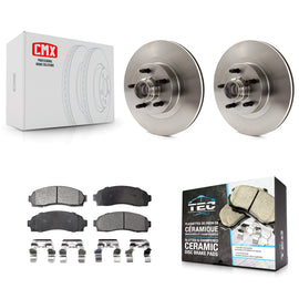 Front Disc Brake Rotors Hub And Ceramic Pad Kit For Ford Explorer Sport Trac RWD