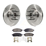 Front Disc Brake Rotors Hub & Ceramic Pad Kit For Ford F-150 Lincoln Mark LT RWD