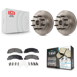 [Front] 2005 Ford Excursion RWD Premium OE Brake Rotors & Ceramic Pads Kit For Max Braking