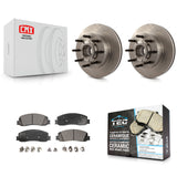 Front Disc Brake Rotor Hub & Ceramic Pad Kit For Ford F-250 Super Duty F-350 RWD