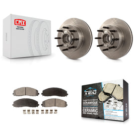 [Front] 2013 Ford F-350 Super Duty F-250 Premium OE Brake Rotors & Ceramic Pads Kit For Max Braking