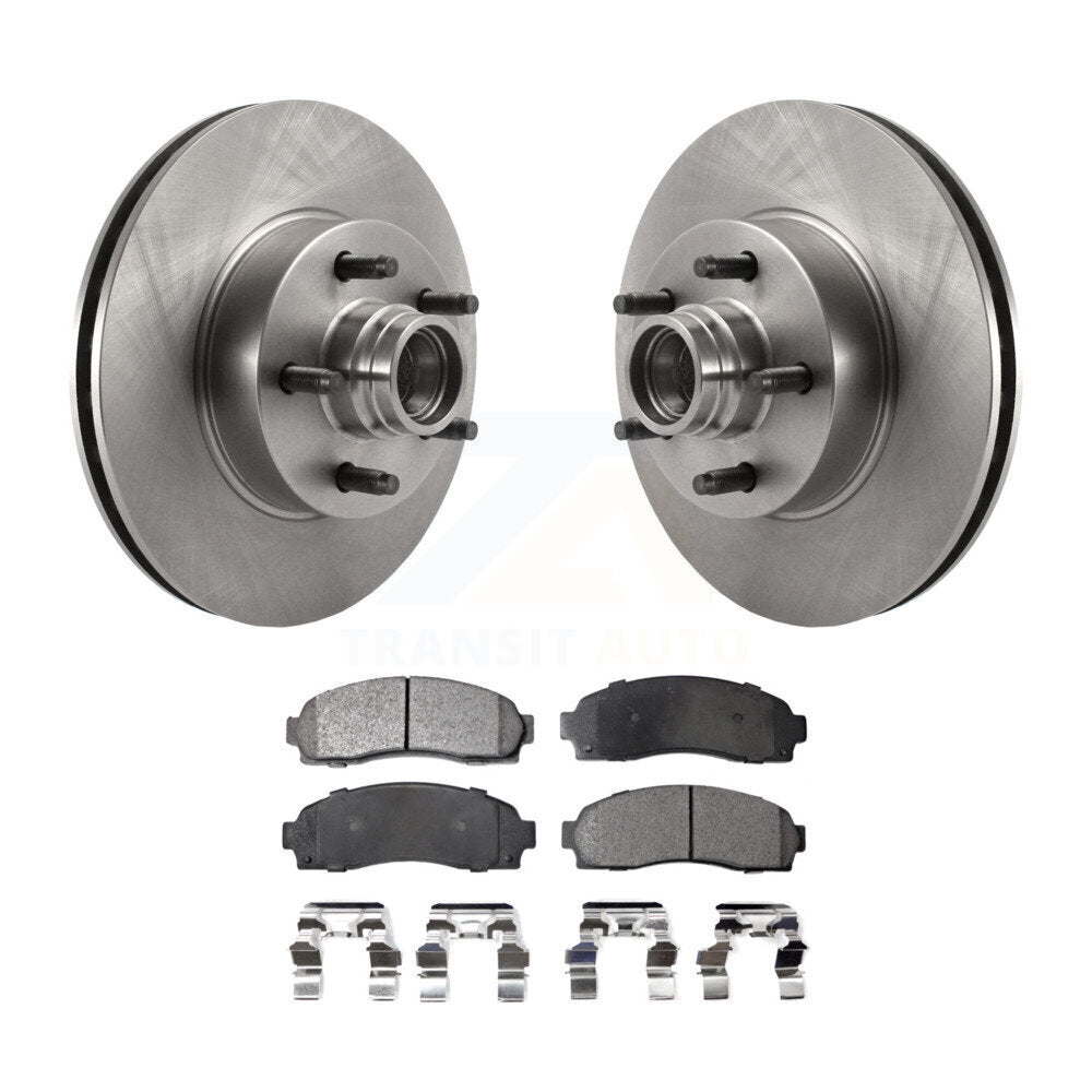 Front Disc Brake Rotors Hub And Ceramic Pads Kit For 2010-2011 Ford Ranger RWD