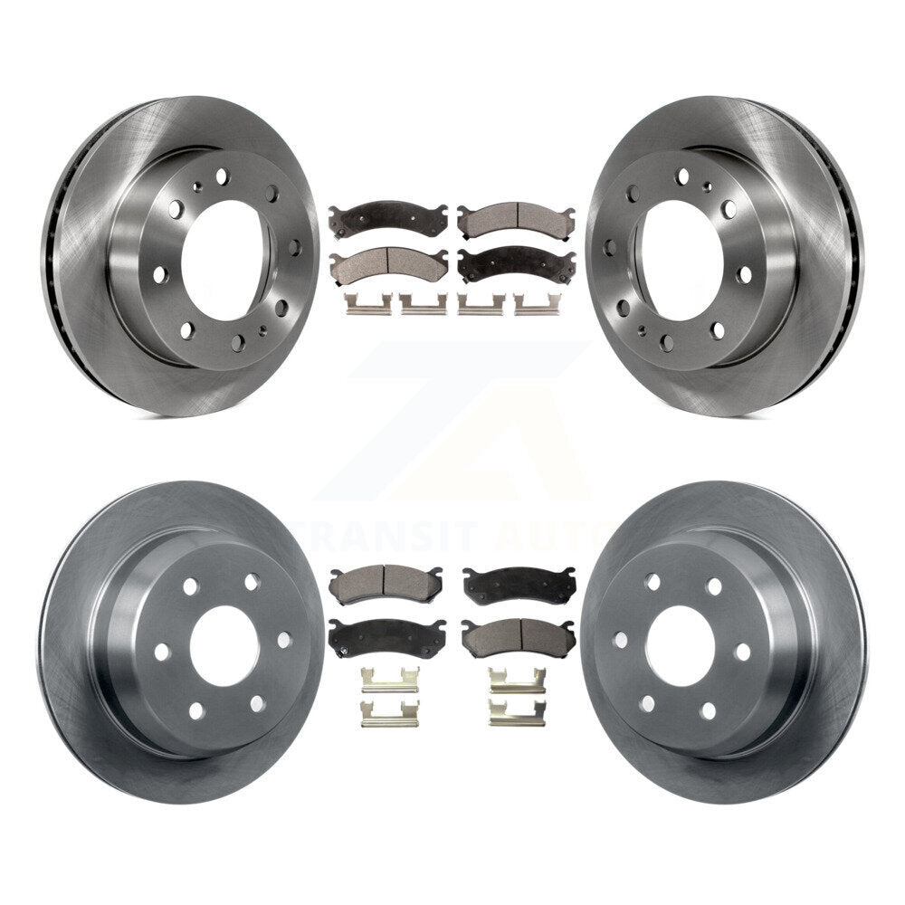 Front Rear Brake Rotors Ceramic Pad Kit For Chevrolet Silverado 2500 HD Suburban