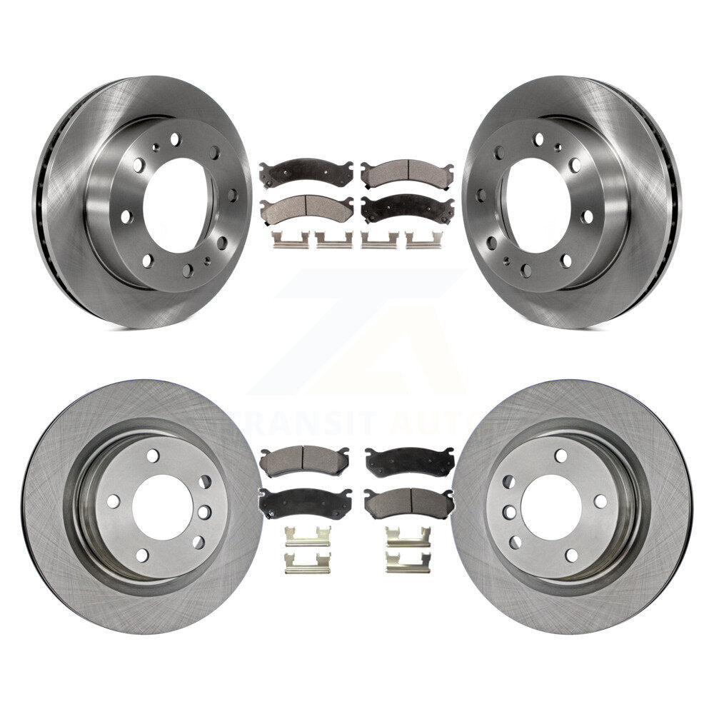 Front Rear Brake Rotors Ceramic Pad Kit For Chevrolet Silverado 2500 HD GMC 3500