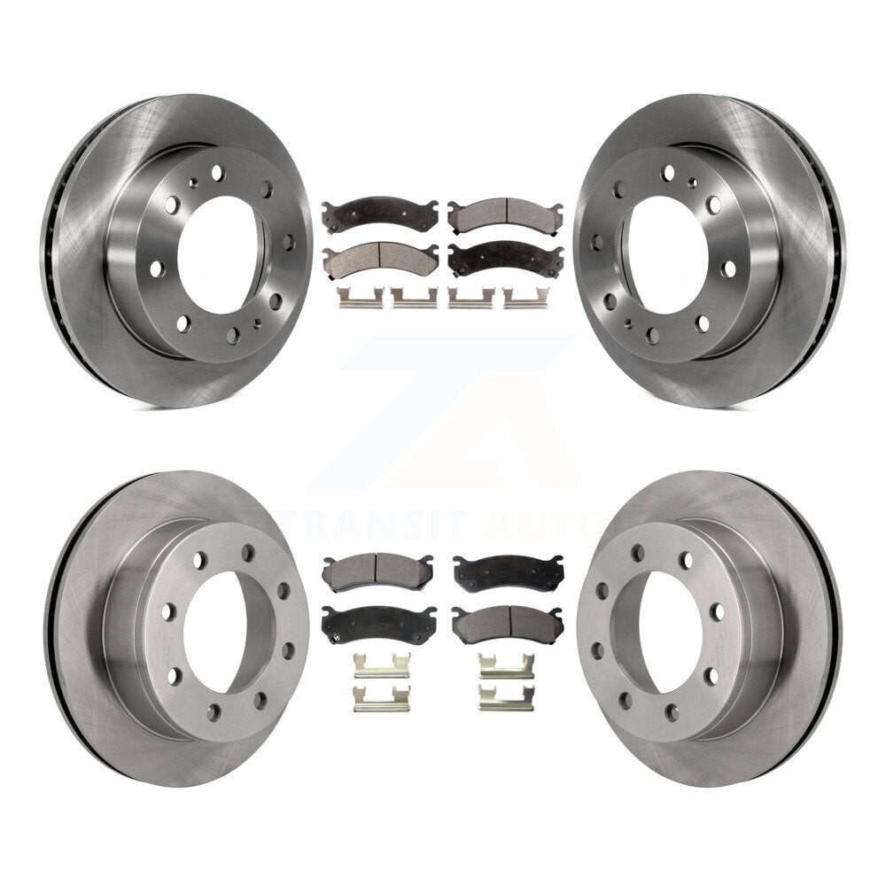Front Rear Brake Rotors Ceramic Pad Kit For Chevrolet Silverado 2500 HD GMC 3500