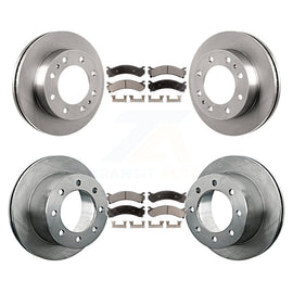 Front Rear Disc Brake Rotors Ceramic Pad Kit For Chevrolet Silverado 3500 HD GMC