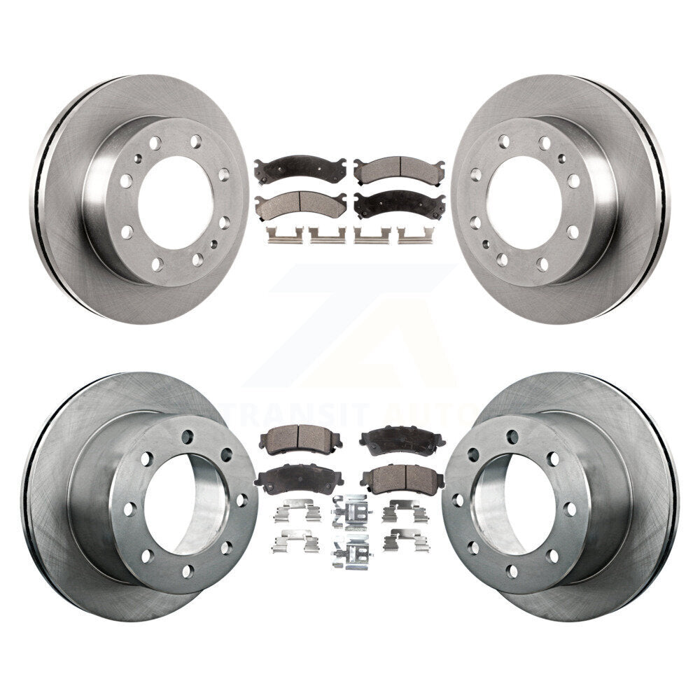 Front Rear Brake Rotor & Ceramic Pad Kit For Chevrolet Silverado 3500 GMC Sierra