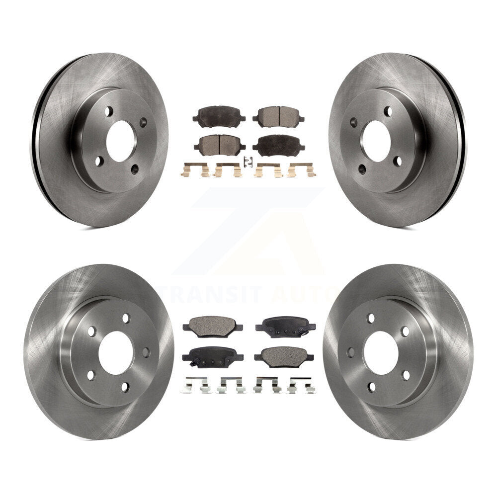 Front Rear Disc Brake Rotors And Ceramic Pads Kit For Pontiac G5 Pursuit