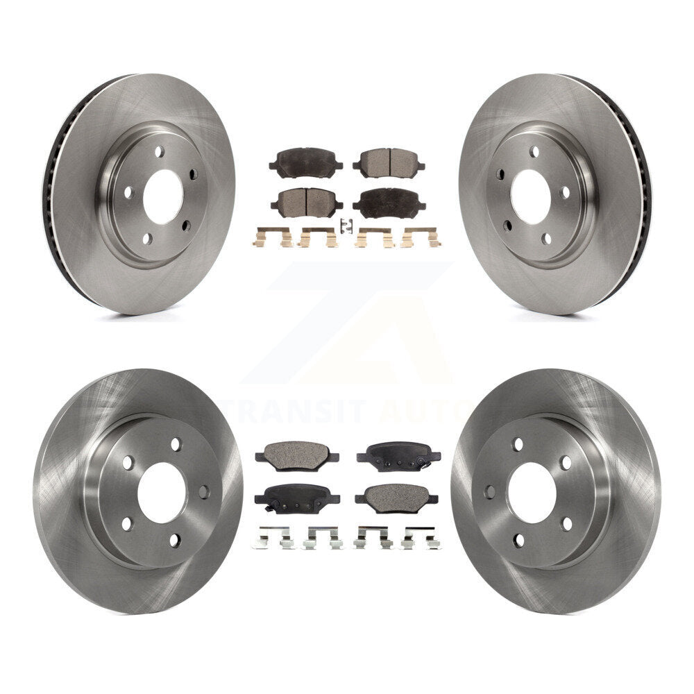 [Front+Rear] 10 Pontiac G5 With Rear Disc Brakes Premium OE Brake Rotors & Ceramic Pads Kit For Max Braking