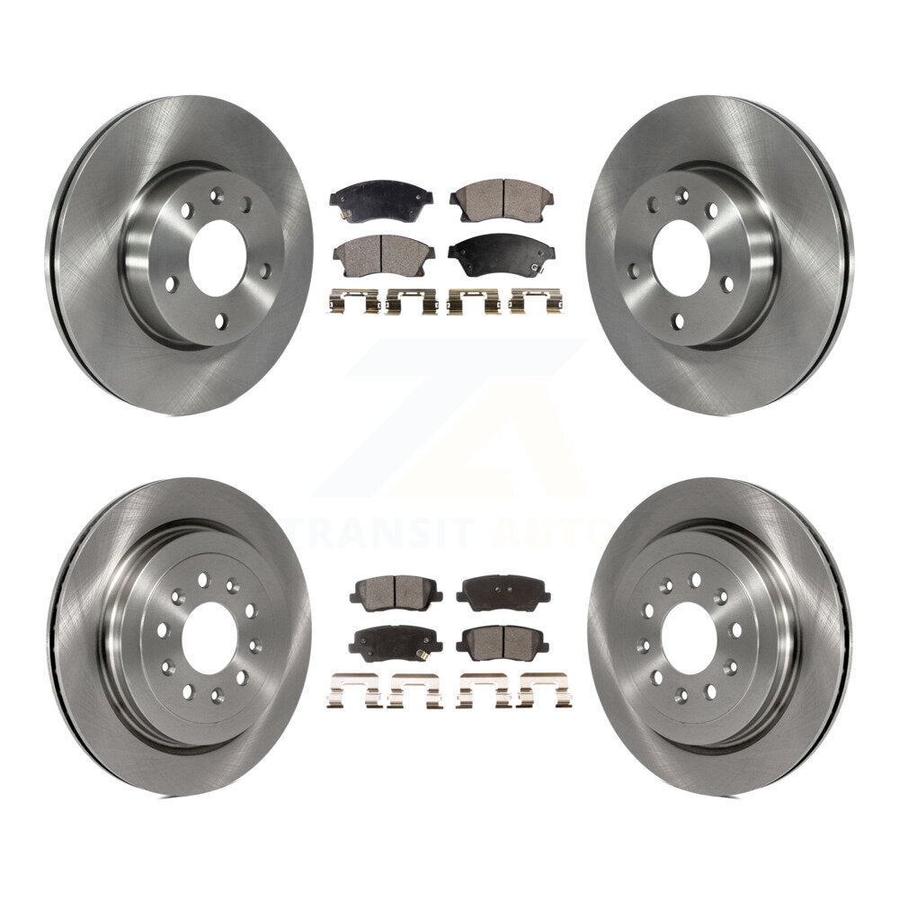 Front Rear Disc Brake Rotors And Ceramic Pads Kit For Cadillac ATS