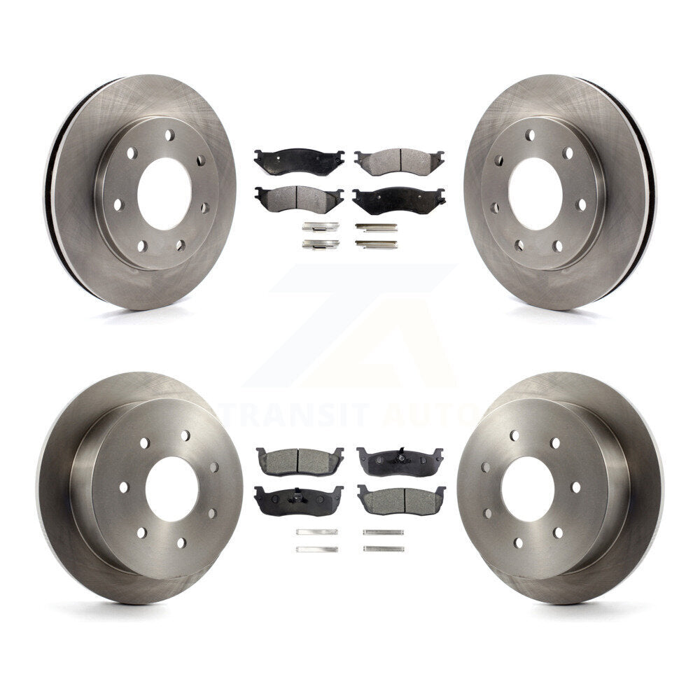Front Rear Disc Brake Rotors And Ceramic Pads Kit For Ford F-150 F-250 HD 4WD
