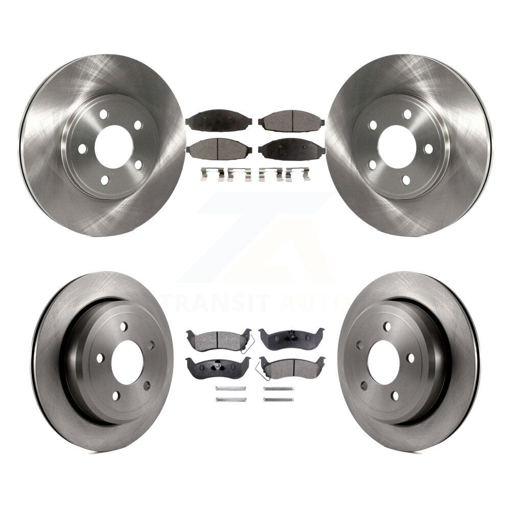 Front Rear Brake Rotor And Ceramic Pad Kit For Ford Crown Victoria Mercury Grand
