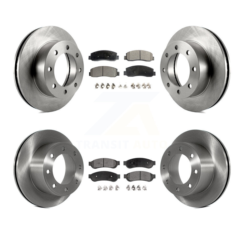 [Front+Rear] 2008-2009 Ford F-250 Super Duty 4WD Premium OE Brake Rotors & Ceramic Pads Kit For Max Braking