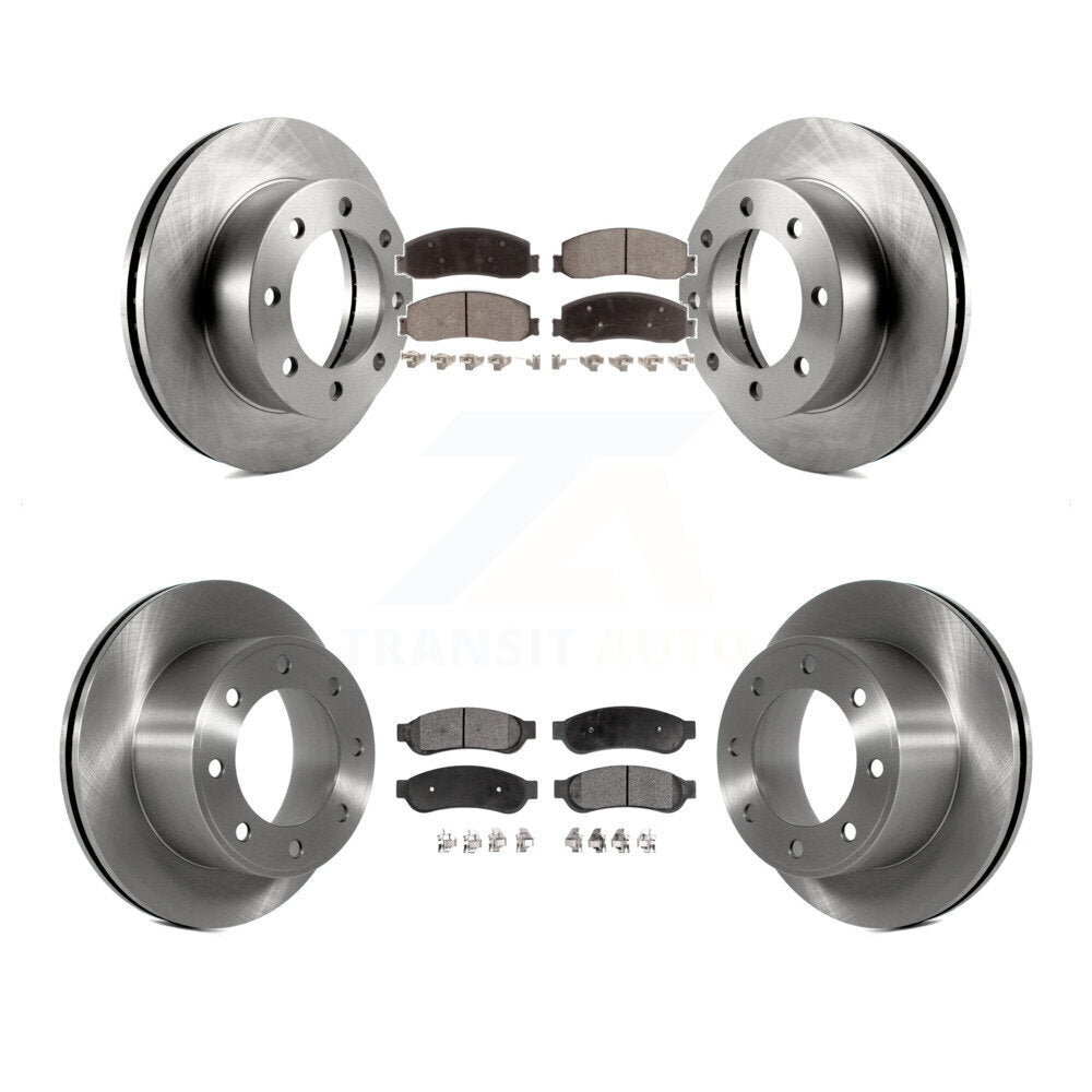 Front Rear Disc Brake Rotors Ceramic Pad Kit For Ford F-250 Super Duty F-350 4WD